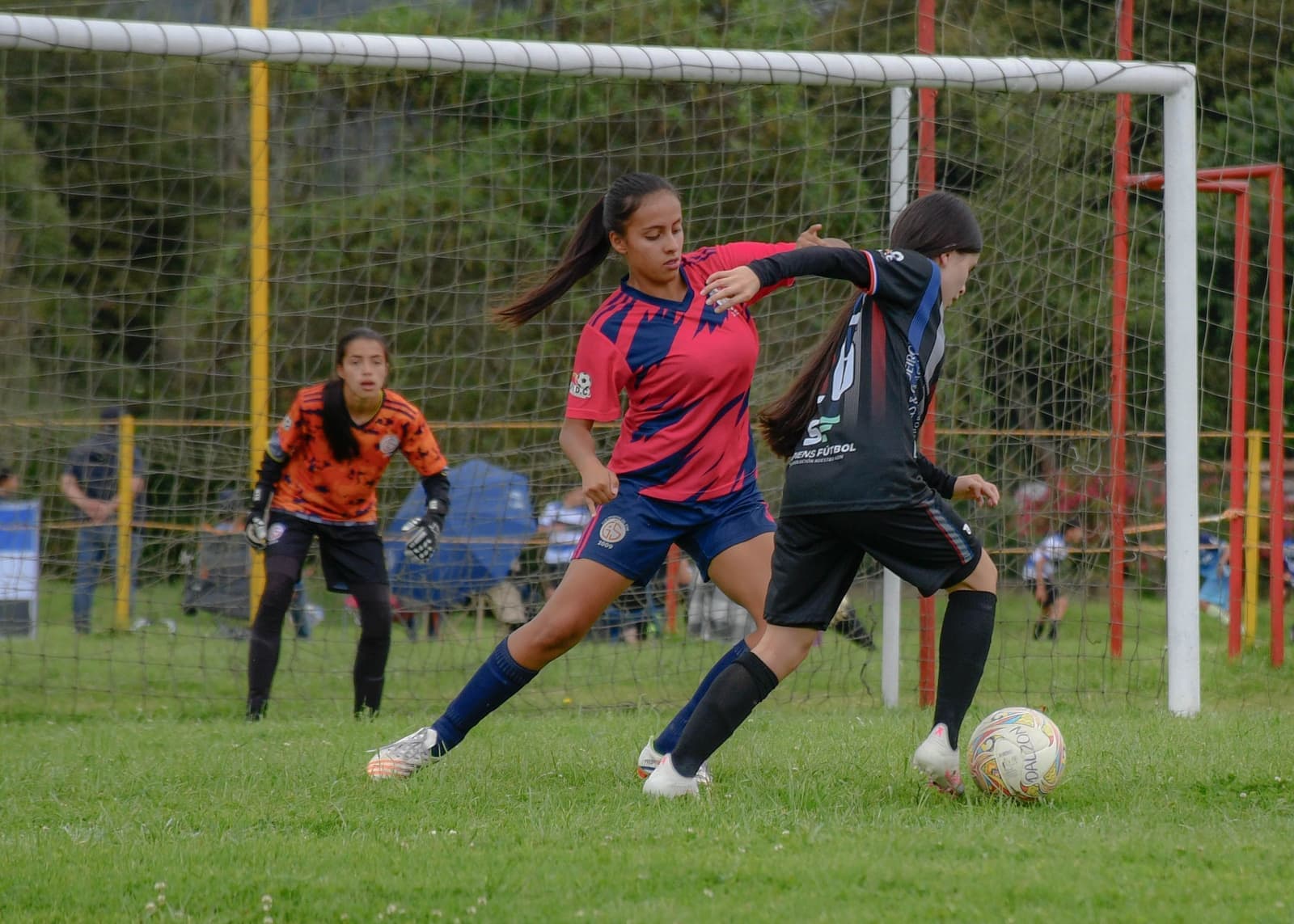 A youth soccer player during a match